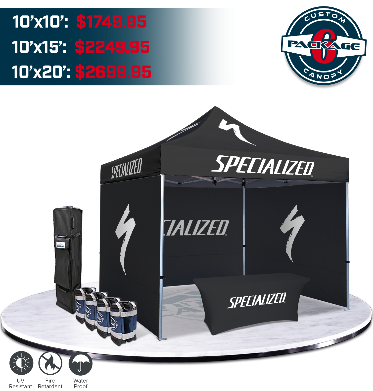 Custom Tent Custom Canopy Package 6 Deluxe Canopy