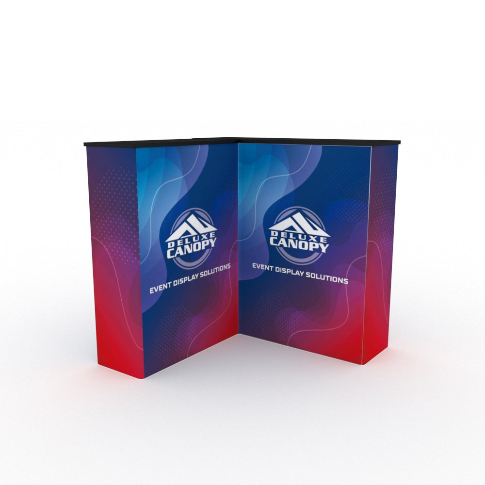 L-Shaped Tension Fabric Counter | Trade Show Display Counters - Deluxe Canopy