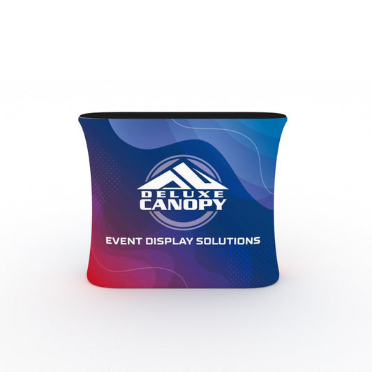 Long Oval Tension Fabric Counter | Trade Show Display Counters - Deluxe Canopy