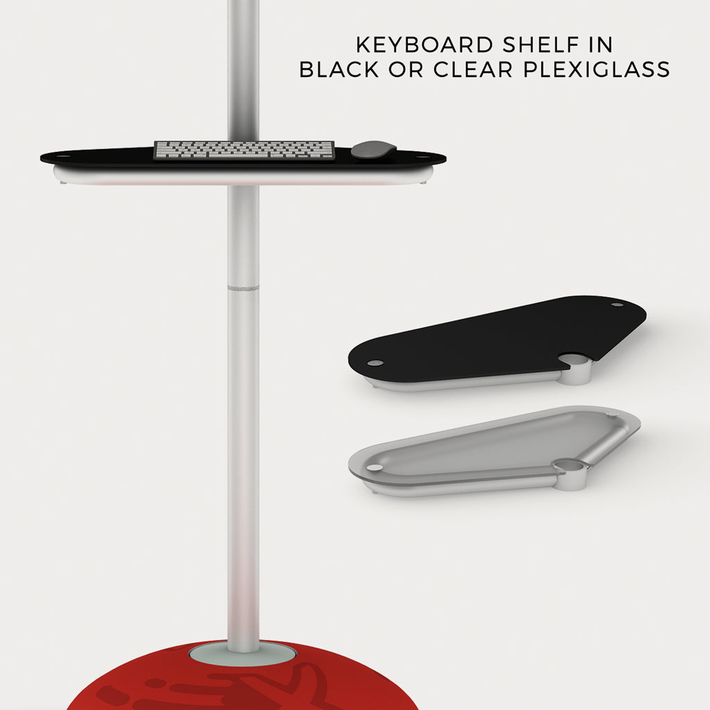 Makitso WaveLine Monitor Stand Holder with keyboard shelf black and clear plexiglass