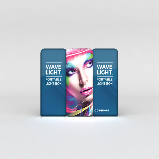 WaveLight® LED Backlit Tension Fabric Display 12ft for Trade Shows and Events