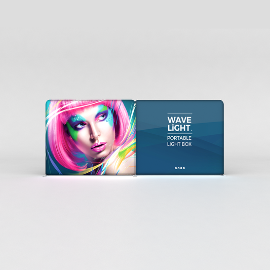 WaveLight® LED Backlit Tension Fabric Display 20ft for Trade Shows and Events