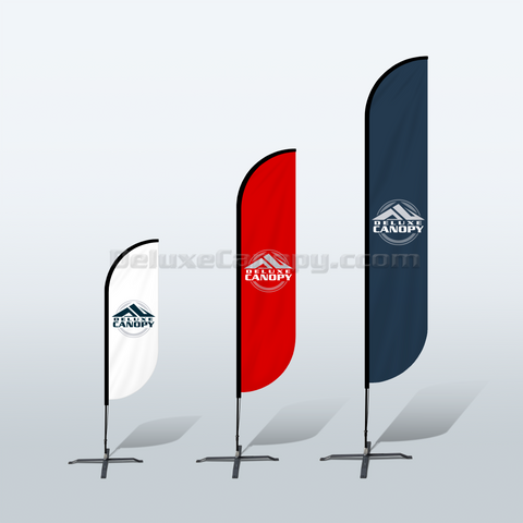 Feather Flag Banner Sign | Custom Printed Convex Feather Flags | Deluxe Canopy