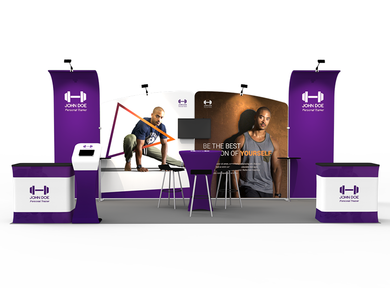 10'x20' Custom Trade Booth | Branded Event Solution - Deluxe Canopy