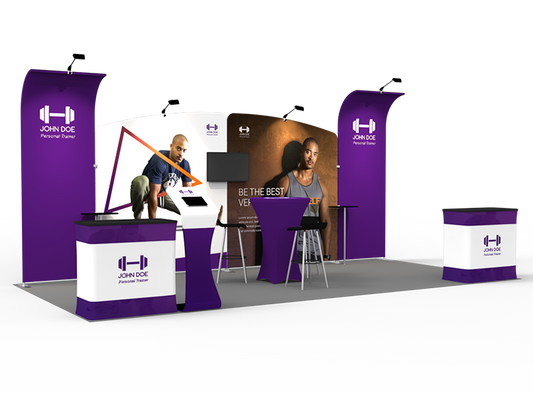 10'x20' Custom Trade Booth | Branded Event Solution - Deluxe Canopy
