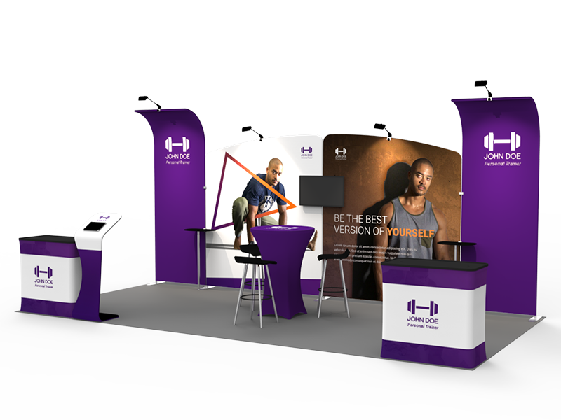 10'x20' Custom Trade Booth | Branded Event Solution - Deluxe Canopy