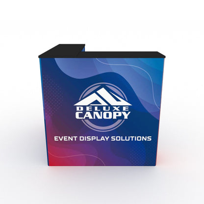 L-Shaped Tension Fabric Counter | Trade Show Display Counters - Deluxe Canopy