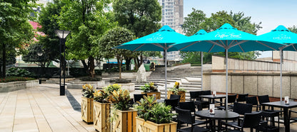 Custom Printed Commercial Restaurant Patio Umbrella - Deluxe Canopy