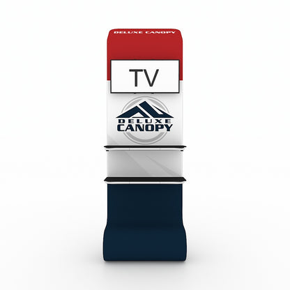 TV Shelf Display Stand | Premium Trade Show Stands - Deluxe Canopy