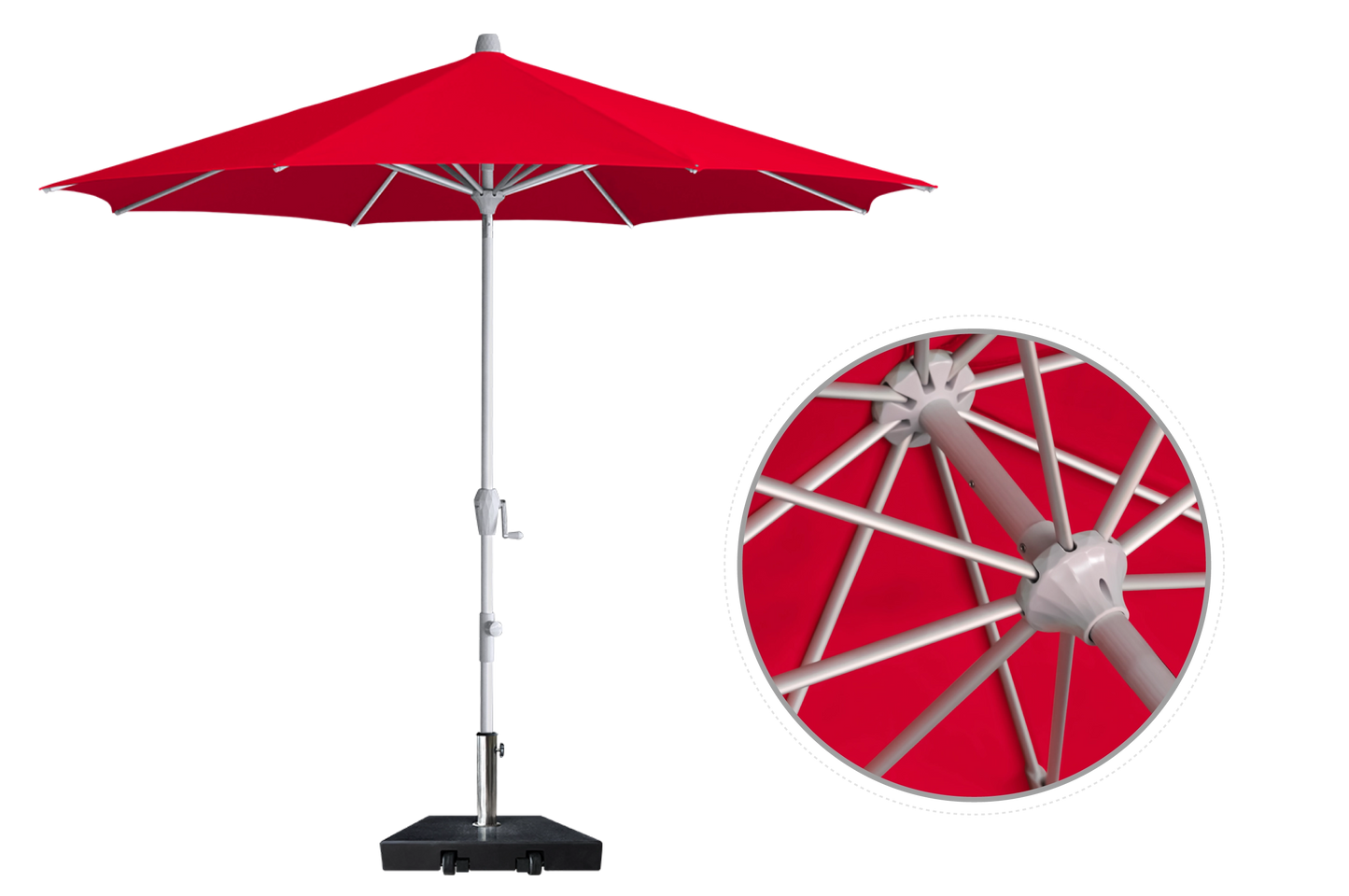 Custom Printed Commercial Titled Restaurant Patio Umbrella - Deluxe Canopy
