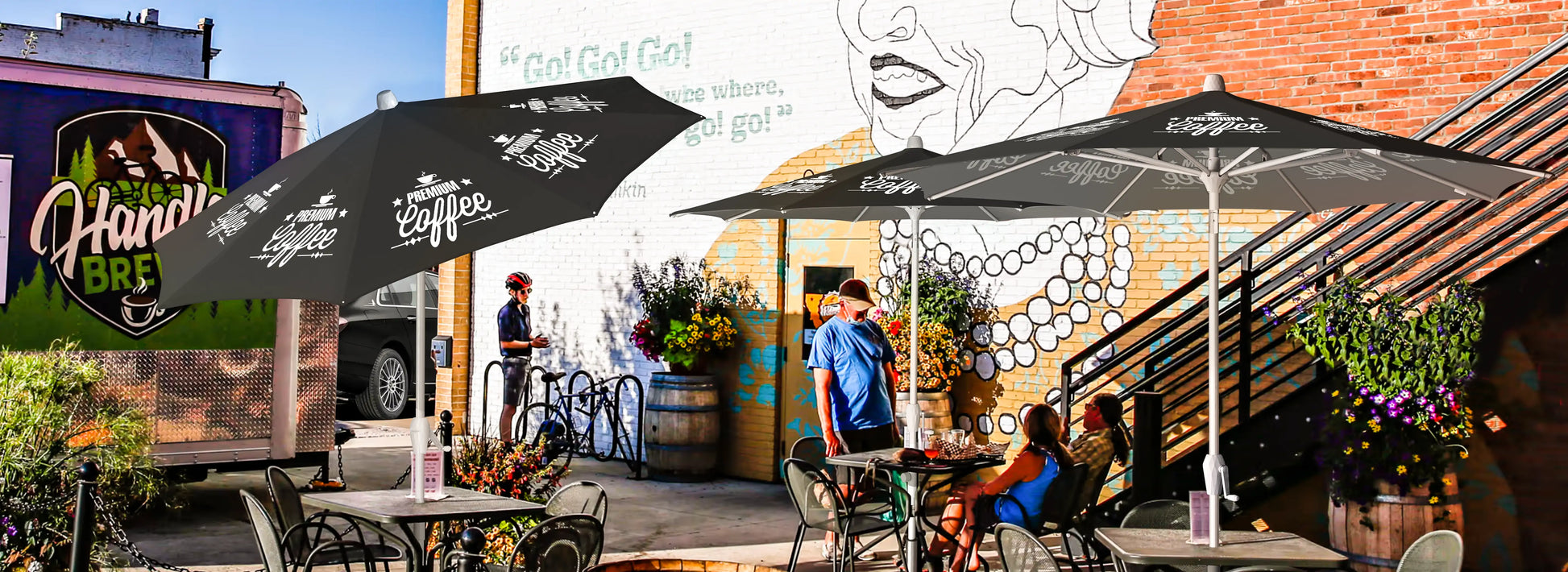 CUSTOM TILTED PATIO UMBRELLA