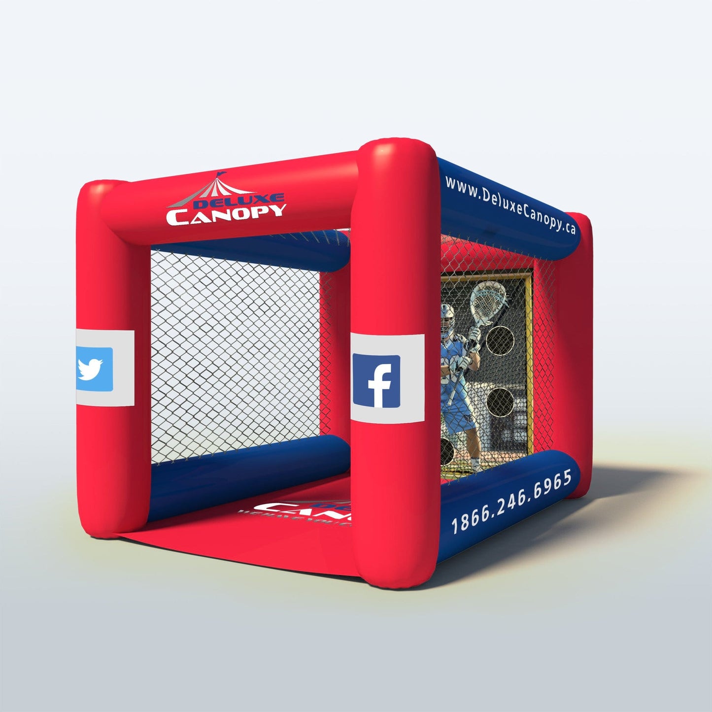 Inflatable Lacrosse Cage Canada | Interactive Inflatable Game | Deluxe Canopy