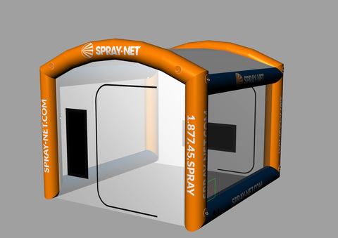 Inflatable Spray Paint Booth | Portable Inflatable Booth for Painting Doors, Windows and Cabinets | Deluxe Canopy