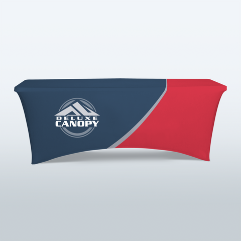 Custom Printed Table Covers | Stretch Tablecloths with Logo & Graphics | Deluxe Canopy