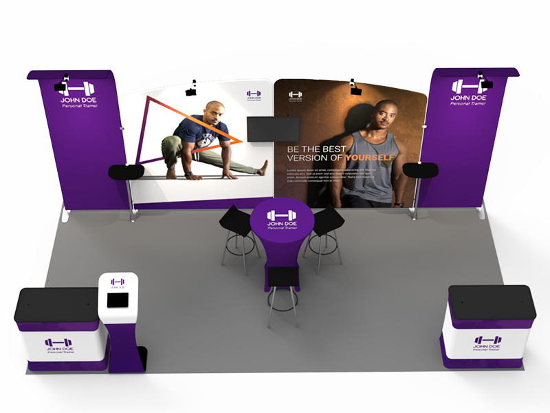 10'x20' Custom Trade Booth | Branded Event Solution - Deluxe Canopy