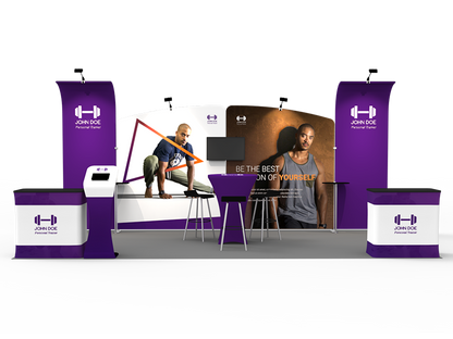 10'x20' Custom Trade Booth | Branded Event Solution - Deluxe Canopy