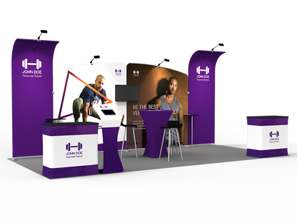 10'x20' Custom Trade Booth | Branded Event Solution - Deluxe Canopy
