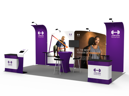 10'x20' Custom Trade Booth | Branded Event Solution - Deluxe Canopy